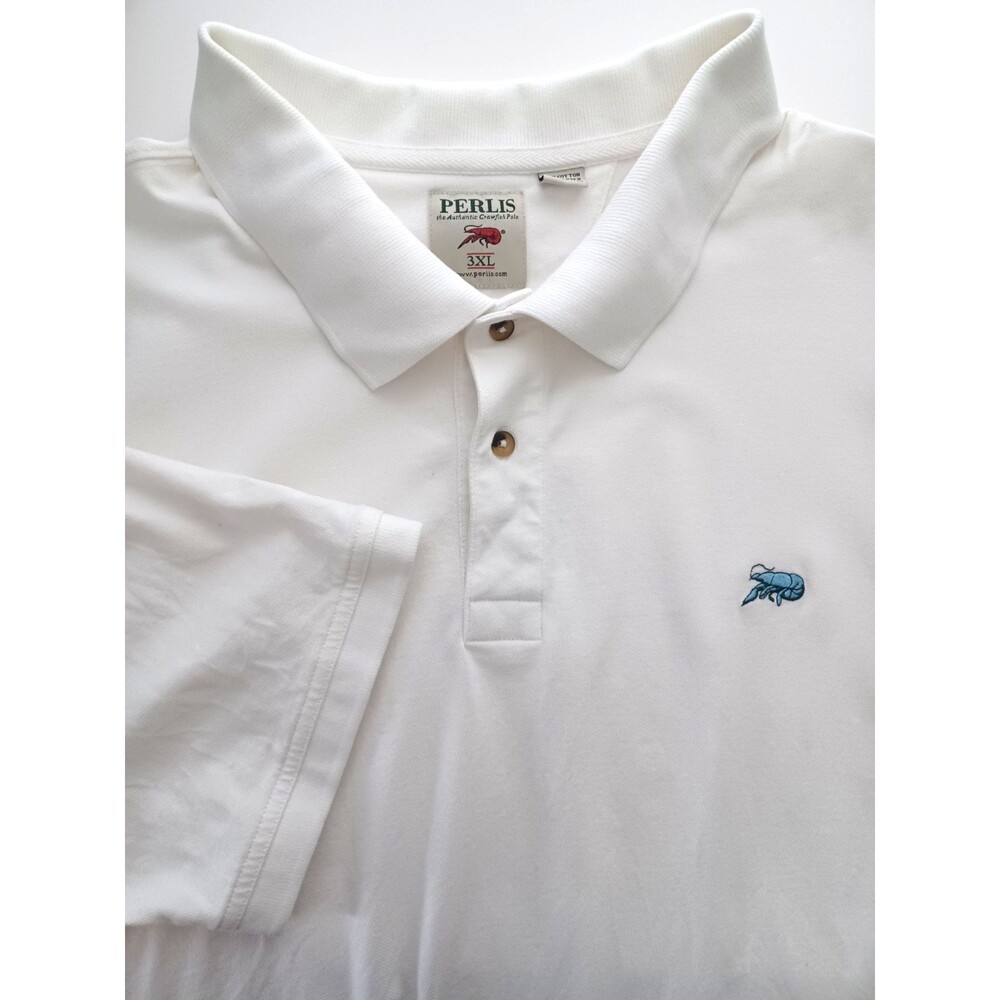 Perlis Polo Shirt Men’s 3XL Crawfish Logo Peruvian Cotton Preppy Golf Coastal